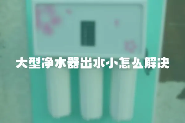 大型凈水器出水小怎么解決