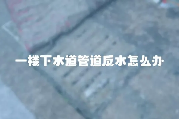 一樓下水道管道反水怎么辦