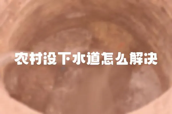 農(nóng)村沒(méi)下水道怎么解決