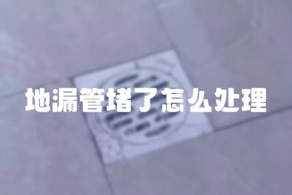 地漏管堵了怎么處理