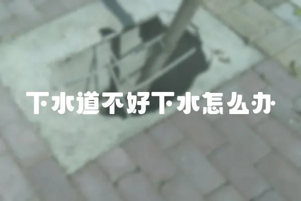 下水道不好下水怎么辦