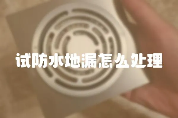 試防水地漏怎么處理