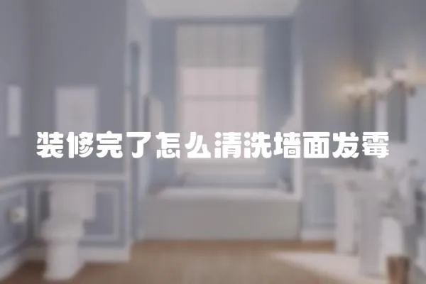 裝修完了怎么清洗墻面發霉