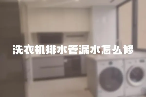 洗衣機排水管漏水怎么修