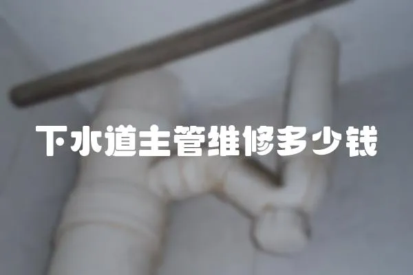 下水道主管維修多少錢