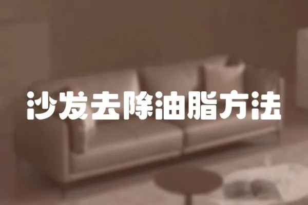 沙發去除油脂方法