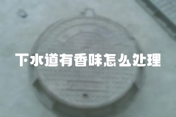 下水道有香味怎么處理