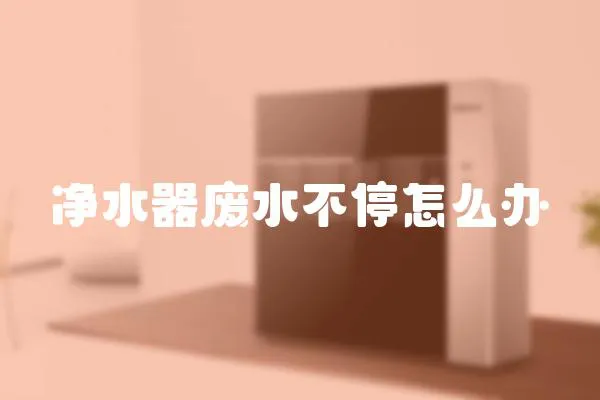 凈水器廢水不停怎么辦