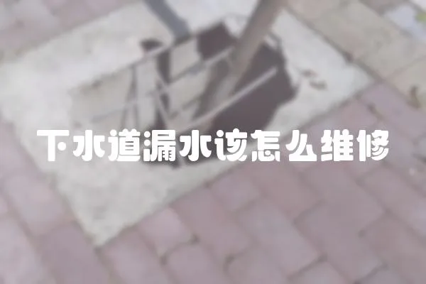 下水道漏水該怎么維修