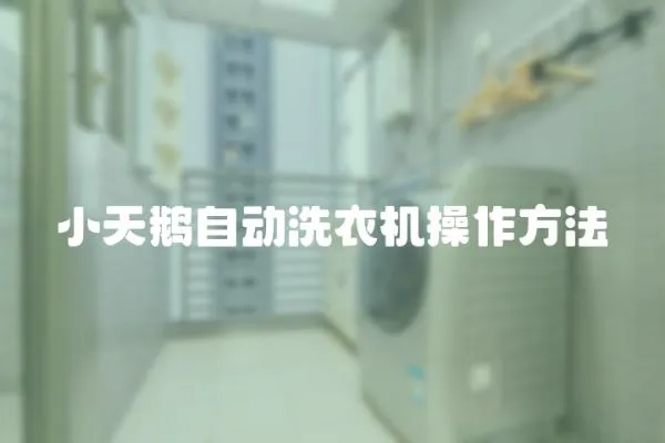 小天鵝自動洗衣機操作方法