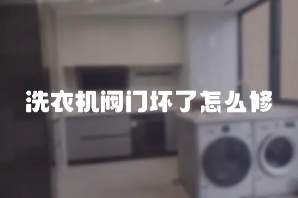洗衣機閥門壞了怎么修