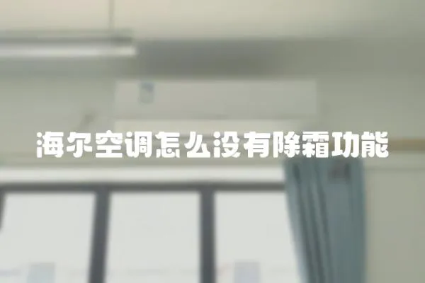 海爾空調怎么沒有除霜功能