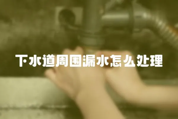下水道周圍漏水怎么處理