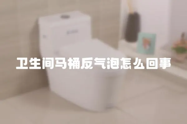 衛生間馬桶反氣泡怎么回事