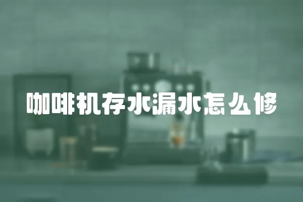 咖啡機存水漏水怎么修