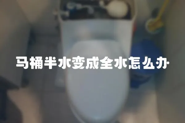 馬桶半水變成全水怎么辦