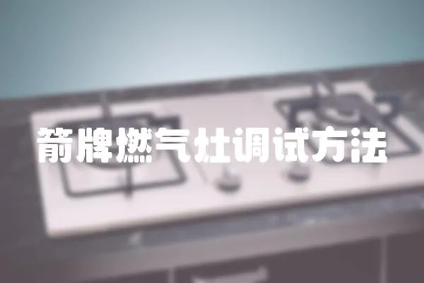 箭牌燃?xì)庠钫{(diào)試方法