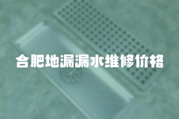 合肥地漏漏水維修價格