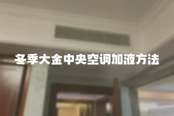 冬季大金中央空調(diào)加液方法