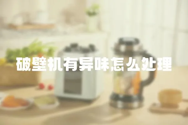破壁機有異味怎么處理