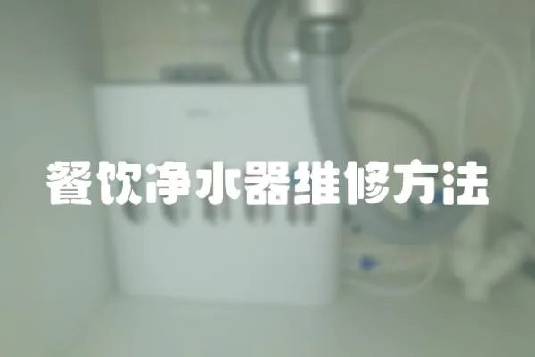 餐飲凈水器維修方法