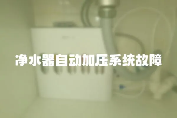 凈水器自動加壓系統故障