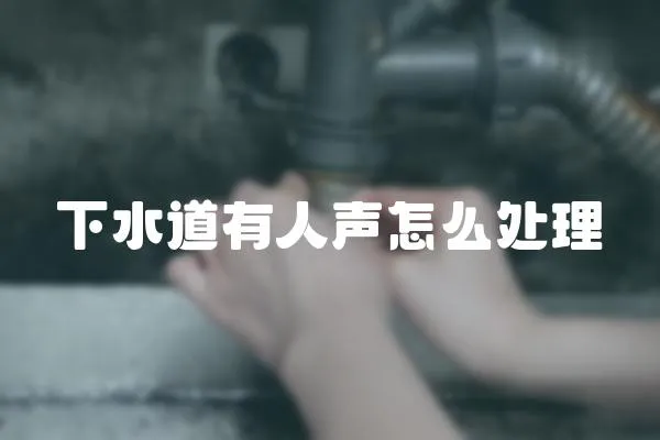 下水道有人聲怎么處理