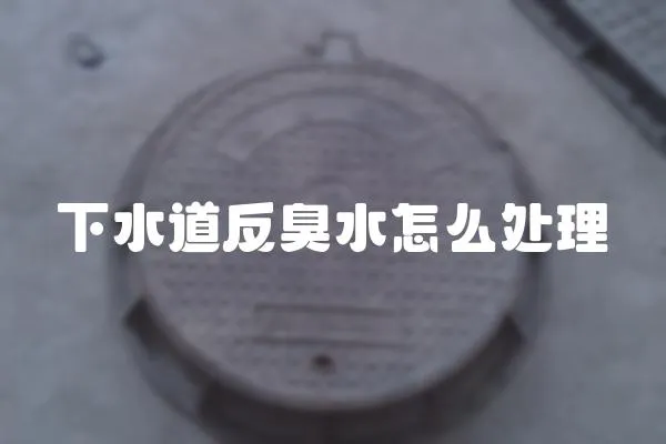 下水道反臭水怎么處理