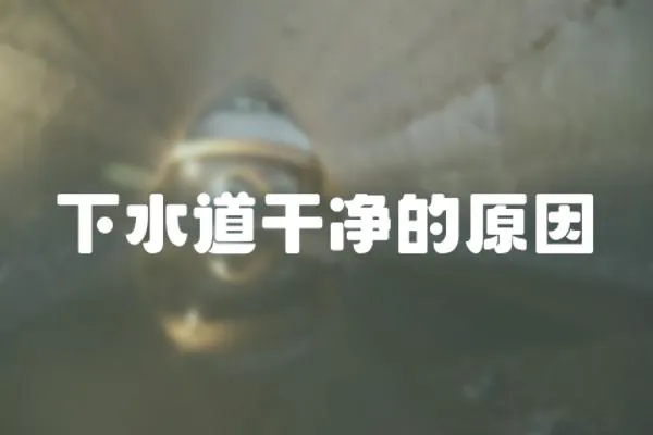下水道干凈的原因