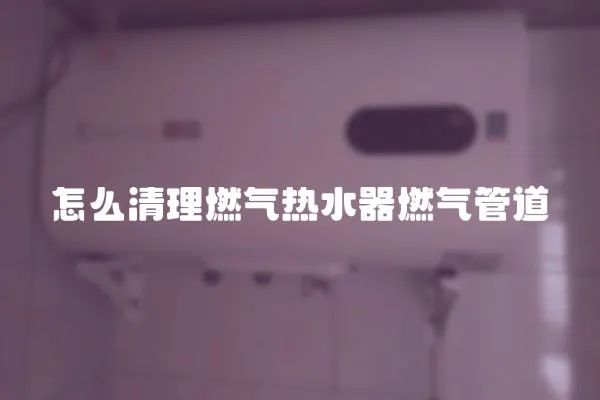 怎么清理燃氣熱水器燃氣管道