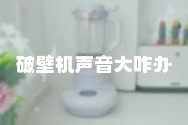 破壁机声音大咋办