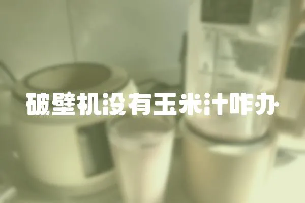 破壁機沒有玉米汁咋辦