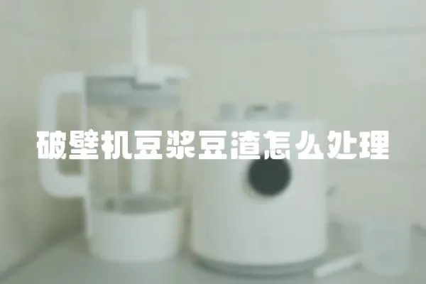 破壁機豆漿豆渣怎么處理