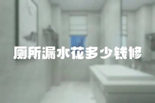廁所漏水花多少錢修