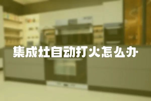 集成灶自動打火怎么辦