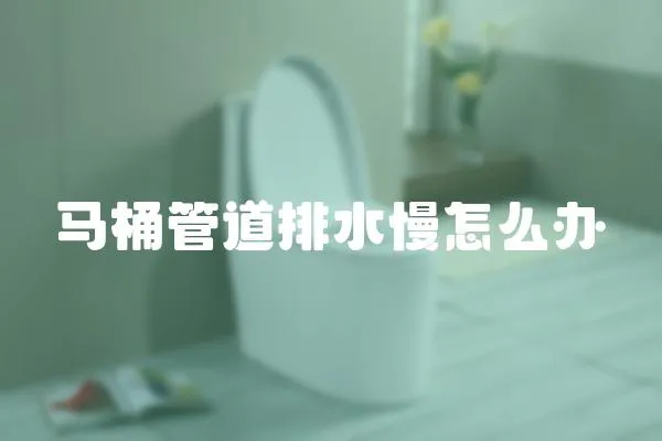 馬桶管道排水慢怎么辦