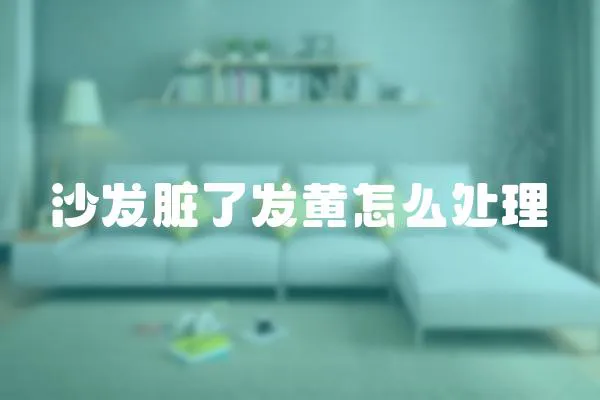 沙發(fā)臟了發(fā)黃怎么處理