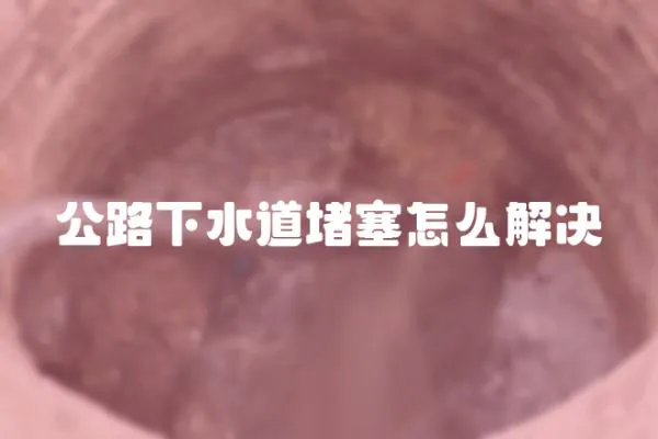 公路下水道堵塞怎么解決