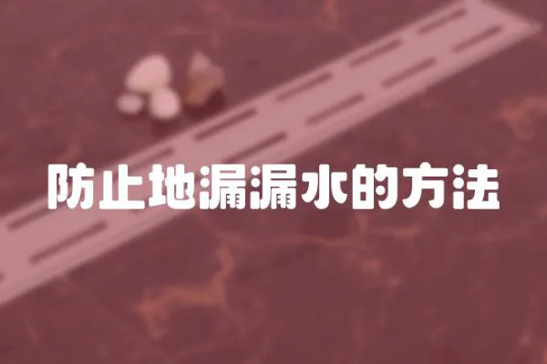 防止地漏漏水的方法