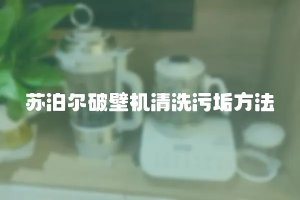 苏泊尔破壁机清洗污垢方法