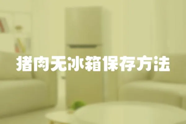 豬肉無冰箱保存方法