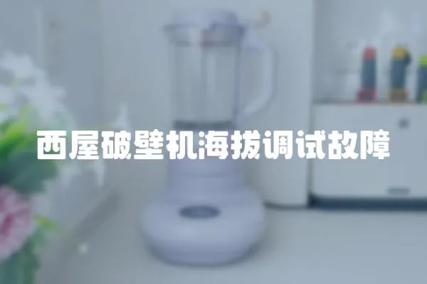 西屋破壁机海拔调试故障