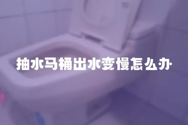 抽水馬桶出水變慢怎么辦