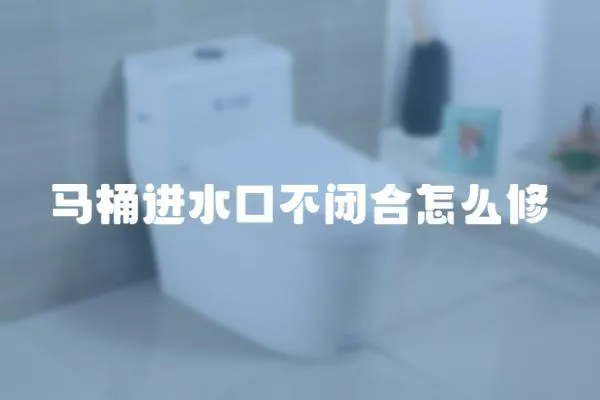 馬桶進水口不閉合怎么修