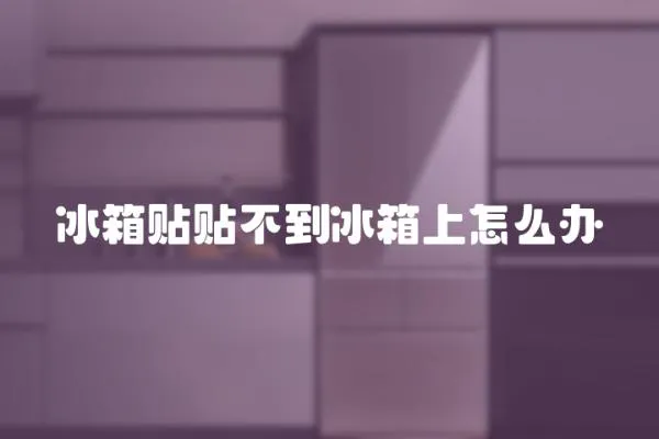 冰箱貼貼不到冰箱上怎么辦