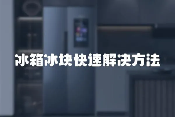 冰箱冰塊快速解決方法