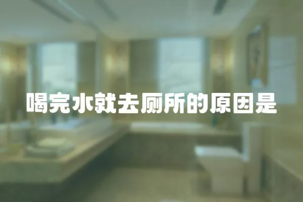 喝完水就去廁所的原因是