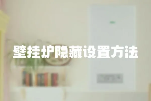 壁掛爐隱藏設置方法