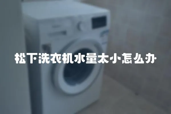 松下洗衣機水量太小怎么辦