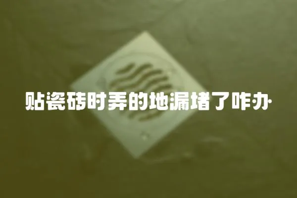 貼瓷磚時弄的地漏堵了咋辦